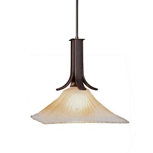 Toltec Lighting Apollo 1 - Light Pendant in  Dark Granite with 18" Square Amber Crystal Shade - 1 of 1