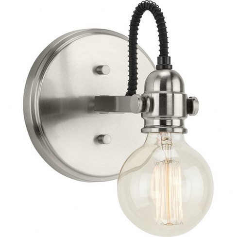 Progress Lighting, Axle Collection, 1-Light, Bath Vanity Light, Brushed Nickel, Vintage Style - image 1 of 2