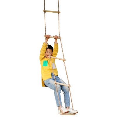 PLAYBERG 5 Step Climbing Wooden Rope Ladder