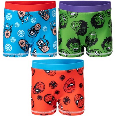 Marvel Avengers Spider-Man Hulk Captain America Infant Baby Boys 3 Pack Swim Shorts