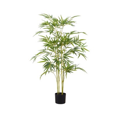 Artificial Bamboo Tree, Faux Bamboo Plants in Pot, Fake Bamboo Plant with Trunk and Lifelike Leaves, Floor Greenery Artificial Plant for Home