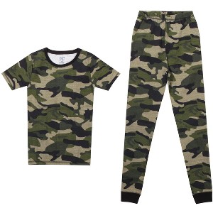 Prince of Sleep Pajamas for Boys Snug-Fit Cotton Boys PJ Set Short Sleeve Tee & Jogger Pant - 1 of 3