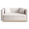 NicBex 61.4 Inch Loveseat,Modern Vertical Channel Tufted Velvet Loveseat Sofa with 2 Pillows,Upholstered 2-Seater Couch for Living Room - 4 of 4