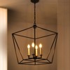 PAKOKULA Farmhouse 4-Light Black Geometric Industrial Chandelier - 2 of 4