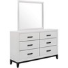 HomeStock White Veneer Mirror with Modern Rustic Detailing – Large Framed Mirror for Bedroom Dressers - 4 of 4