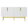 Modern Elegant 4-door Sideboard Gold Metal Handle Buffet Cabinet for Dining Room - 4 of 4