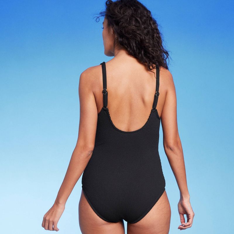 Women&#39;s Full Coverage Pucker Textured Square Neck One Piece Swimsuit - Kona Sol&#8482;, 3 of 9