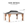 Hard Top Wood Gazebo 10'x12' for All Weather, with Double Metal Roof, Heavy Duty Wooden Frame, Net, and Curtain, Permanent Building - 2 of 4
