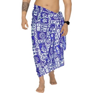 LA LEELA Men's Sarong Beach Cover Up Swim Wrap One Size Dodger Sun - 1 of 3