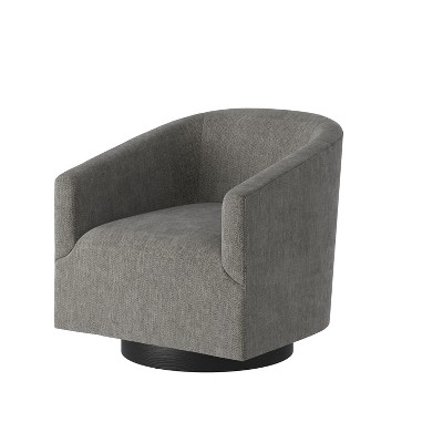 NicBex Faux Leather Swivel Accent Chair,Upholstered Swivel Living Room Chairs with Curved Backrest and Wood Base,Club Chairs for Living Room