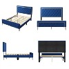 FUFU&GAGA Queen - Size Tufted Upholstered Platform Bed with Gold Accents - Luxe Modern Bedroom Centerpiece - 4 of 4