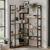 Hommoo 70.8" Corner Bookshelf, 8-Tier Industrial Bookcase Corner Display Rack - 4 of 4