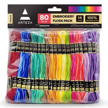Arteza Embroidery Floss, Variegated Colors - 80 Pieces
