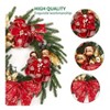 TackView 24Inch Christmas Wreath, Artificial Wreath with Berries, Flowers, Holiday Decorations for Indoor Outdoor Mantel Door, Red - 3 of 4