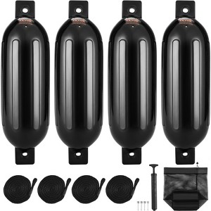 VEVOR Boat Fenders, 8.5" x 26" Boat Bumpers for Docking, Inflatable Ribbed Fender with Center Holes, Marine Boat Dock Fender Bumper with Air Pump - 1 of 4