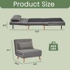 Hrinhom 31.52" W Velvet Foldable Sleeper Chair, Adjustable Backrest - 4 of 4