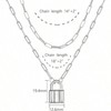 Lock Necklace for Women, Non - Tarnish Paperclip Chain Padlock Simple and Fashionable, Suitable for Daily Wear - 4 of 4