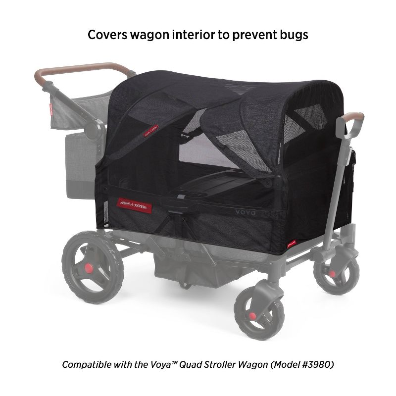 Radio Flyer Mosquito Mesh with Bag for Voya Quad Stroller Wagon - Black, 3 of 5
