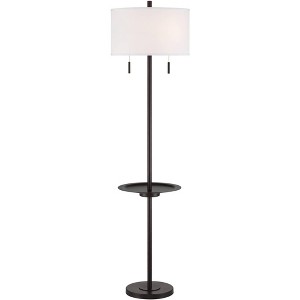 Possini Euro Design Valet Modern 66 1/2" Tall Standing Floor Lamp Tray Table USB Port Pull Chain Bronze Metal Living Room Charging Bedroom House - 1 of 4