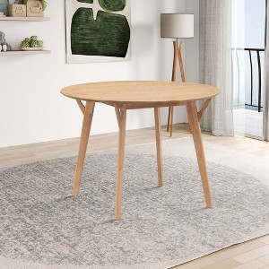VYNXARIA 42.01" Saving Place Table,Wooden Dining Table for 4 Persons,Modern Design Round Kitchen Table for Living Room,Apartment,Restaurant£¬Natural - 1 of 4