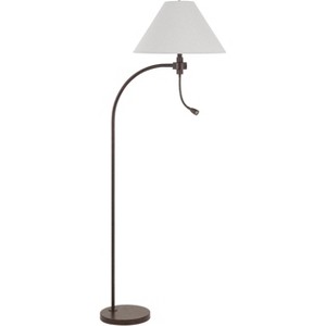 Cal Lighting 100W 3 way Ashland mini arc metal floor lamp with gooseneck 2W led reading light - 1 of 4