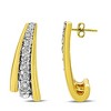Haus of Brilliance 10K Yellow Gold Plated Silver 0.50 Cttw Round Diamond Graduated Huggie Earrings - 3 of 4