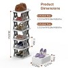 FURNIinspire Shoe Racks 6 Tier Free Standing Foldable Shoe Rack Narrow Vertical Shoe Organizer for Entryway Hallway, White, 12.01"*10.24"*36.61" - 3 of 4