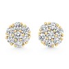 Pompeii3 1Ct Diamond Cluster Pave Studs Screwback Earrings 14k Gold Lab Created - 3 of 4