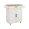 Kumasinova 29"/38" Versatile Kitchen Island Cart with Rubberwood Top,Kitchen Storage with Adjustable Shelves,Rolling Cart with Drawer&Doors for Home - 2 of 4