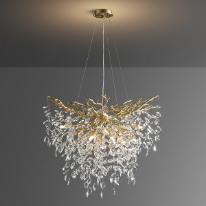 31"Modern Crystal Branch Chandelier - 1 of 4