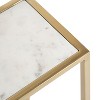 Kate and Laurel Jaspur Square Metal Drink Table, 7x7x21, Gold and White - 4 of 4