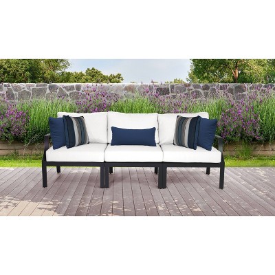 Lexington 3pc Patio Sectional Sofa with Cushions - White - TK Classics
