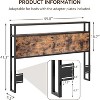 Adjustable Headboard for Full/Queen/King Size Bed with LED Lights, USB Ports & Outlets, Storage Shelf, Sturdy Design, Easy Assembly - 3 of 4