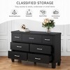 Dresser for Bedroom with 7 Drawers,White Wooden Dresser TV Stand with Large Drawers & Bar Handles - 4 of 4