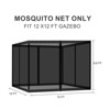 Aoodor Universal 12 x 12 ft. Gazebo Replacement Mosquito Netting Screen 4-Panel Sidewalls with Double Zipper  (Only Netting) - 3 of 4