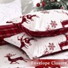Christmas Duvet Cover, 3 Piece Reindeer Snowflakes Printed Bedding Set, Holiday Theme Soft Comforter Cover Set, Bedroom Decorative Bedding - 4 of 4