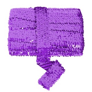 Elastic Sequin Trim, 1.9 Inch 5 Row Flat Glitter Paillette Metallic Stretch Sequin Strip, Bling Sequin Ribbon DIY Fabric, 11 Yards - 1 of 4