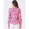 Allegra K Women's 1950s Vintage Ruffle Neck Long Sleeve Dots Chiffon Blouse - 4 of 4