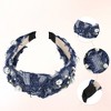 Unique Bargains Women's Pearly Crystal Knotted Headband Deep Blue 1 Pc - 4 of 4