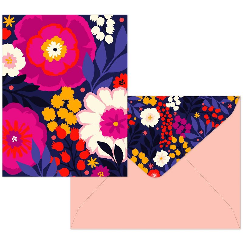 16ct Assorted Blank Note Cards Bright Bloom, 2 of 6