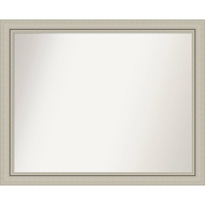 32" x 26" Non-Beveled Romano Silver Narrow Wood Wall Mirror - Amanti Art: Modern Rectangle, Wall Mount, Includes Hardware - 1 of 4