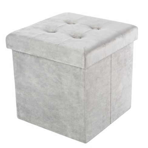 Ashley Rose Storage Ottoman Blanket Box Velvet Foot Stool Chest Couch