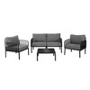 Chic Crate-5-Piece Modern Outdoor Patio Conversation Set with Square Table, Waterproof Thick Cushions & Deep Seating - 2 of 4
