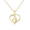 14K Gold Motherhood pendant necklace with crystals (Mother's Day) - 3 of 4
