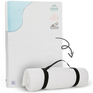 Babylicious Waterproof Pack N Play Mattress Topper Soft Memory Foam, Roll-Up Design, Breathable and Travel-Friendly– Twin Size (38" x 26") - 1 of 4
