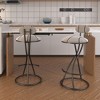 SKRAN Armless Velvet Barstools with Back Set of 2 Upholstered Counter Height Barstools with Metal Frame for Kitchen, Dining, and Living Room - 2 of 4