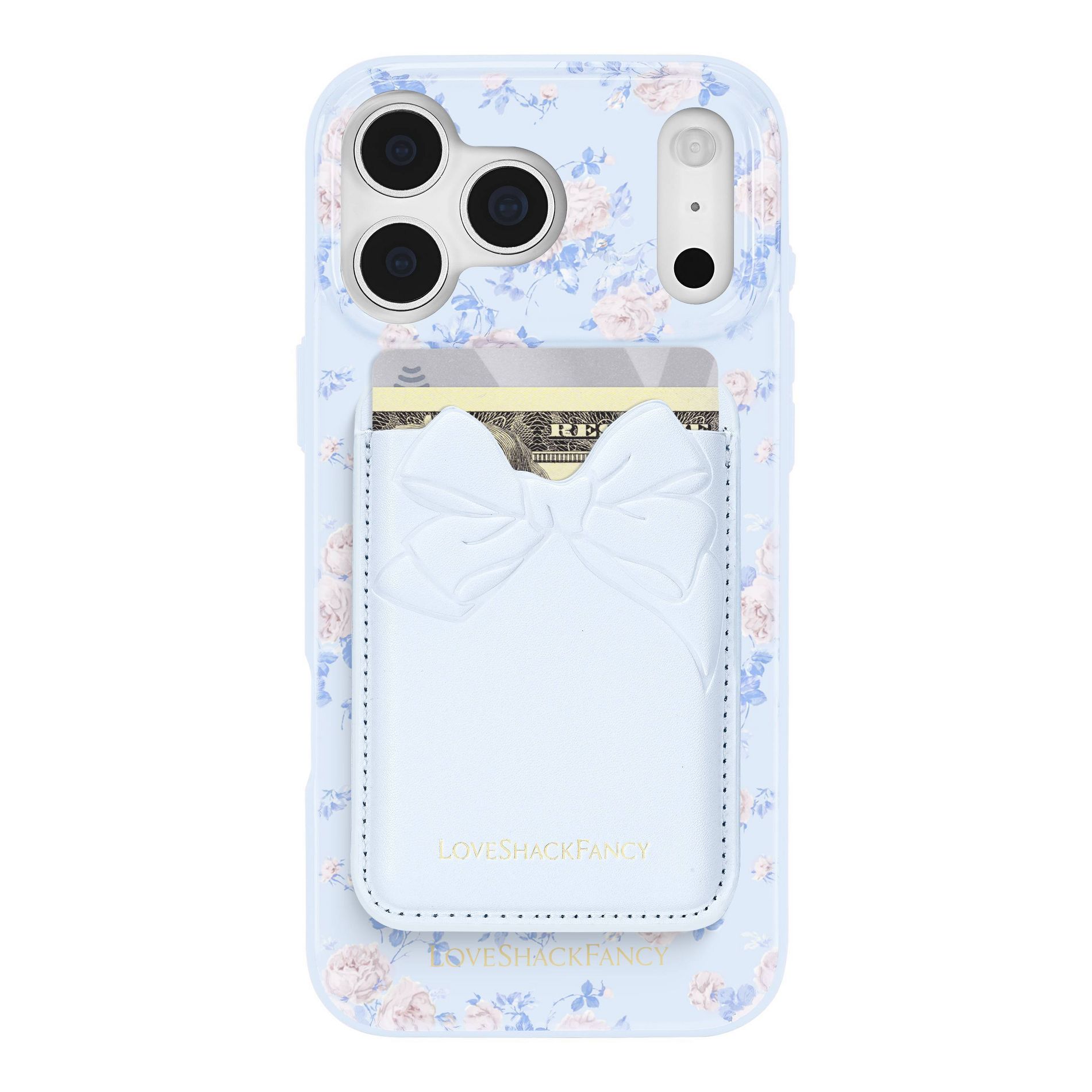 LoveShackFancy x Target – Case-Mate Adhesive Bow Cardholder Whisper Blue