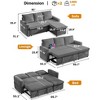 Dyonery 81" Sleeper Sofa Bed, L Shaped Sectional Couch with Pull Out Bed, Reclining Backrest, Reversible Storage Chaise, USB Ports - 2 of 4