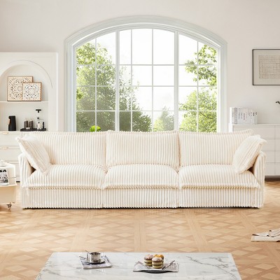 3-Seat Sectional Sofa,Straight Sectional Sofa With Soft Multiple Big Pillows And Detachable Cover,Sofa Couch For Living Room-Cuddlewood