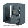 30" Bathroom Vanity Cabinet With Sink Top Combo Set Soft Closing Doors 3 Drawers Resin Sink Free Standing Navy Blue - 2 of 4